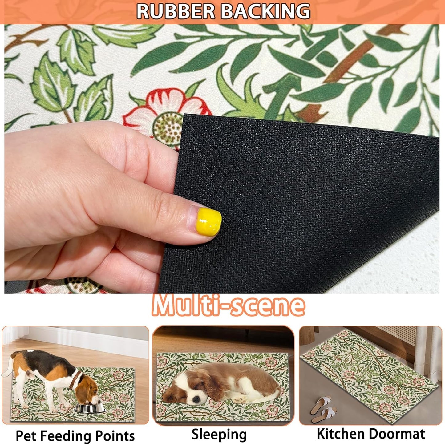 Pet Feeding Mat for Dogs and Cats - Super Absorbent Anti-Slip Bowl Pad, Eco-Friendly Washable Mat to Prevent Spills and Mess Thicket Mat 16"x24"
