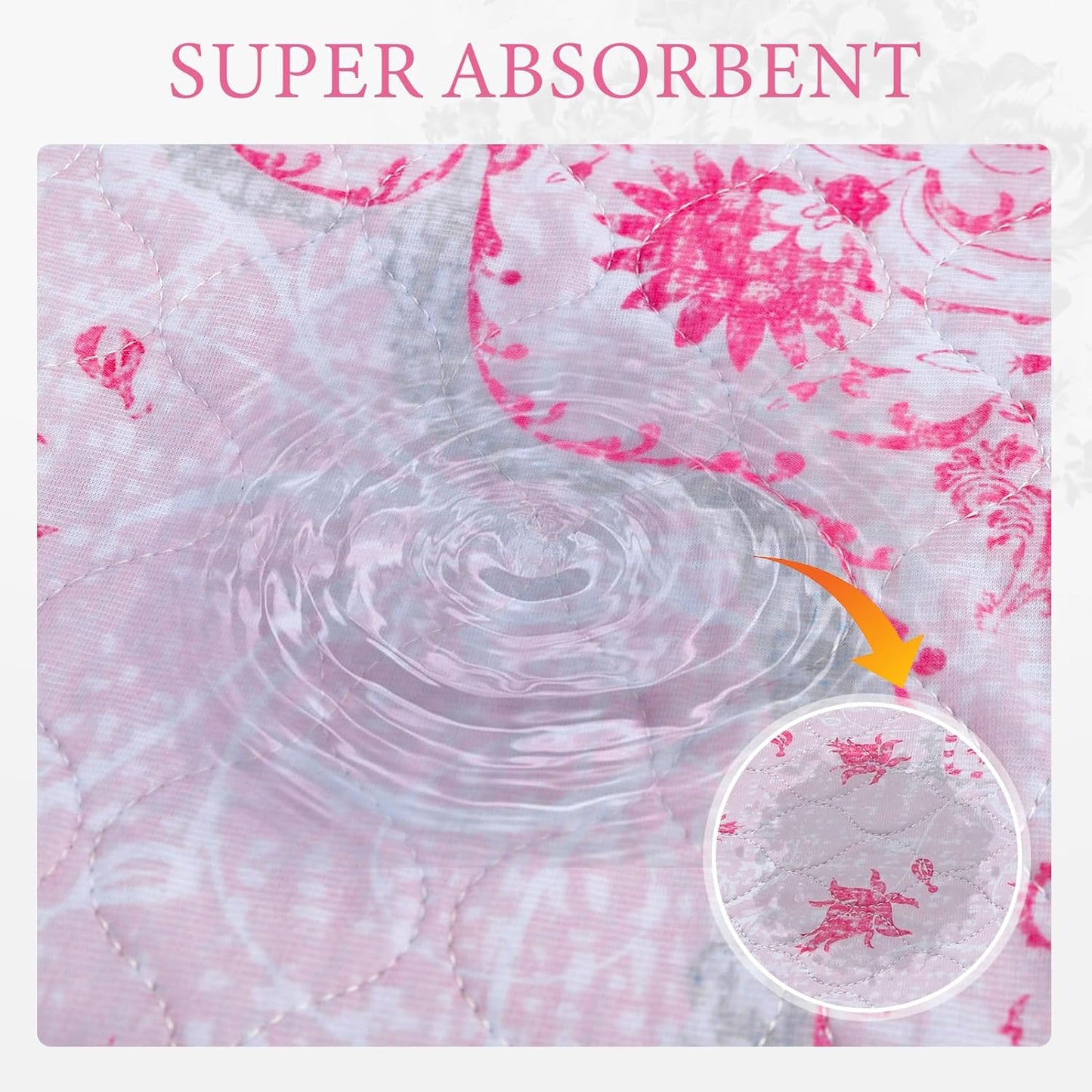 Homimp Washable Pee Pads for Dogs, 4 Pack Reusable Puppy Pads Waterproof, Absorbent and Leakproof Dog Pee Pads, Non Slip Puppy Training Pads, Pet Mat for Floor,Crate,Couch,Whelping,Pink, 18"x24"