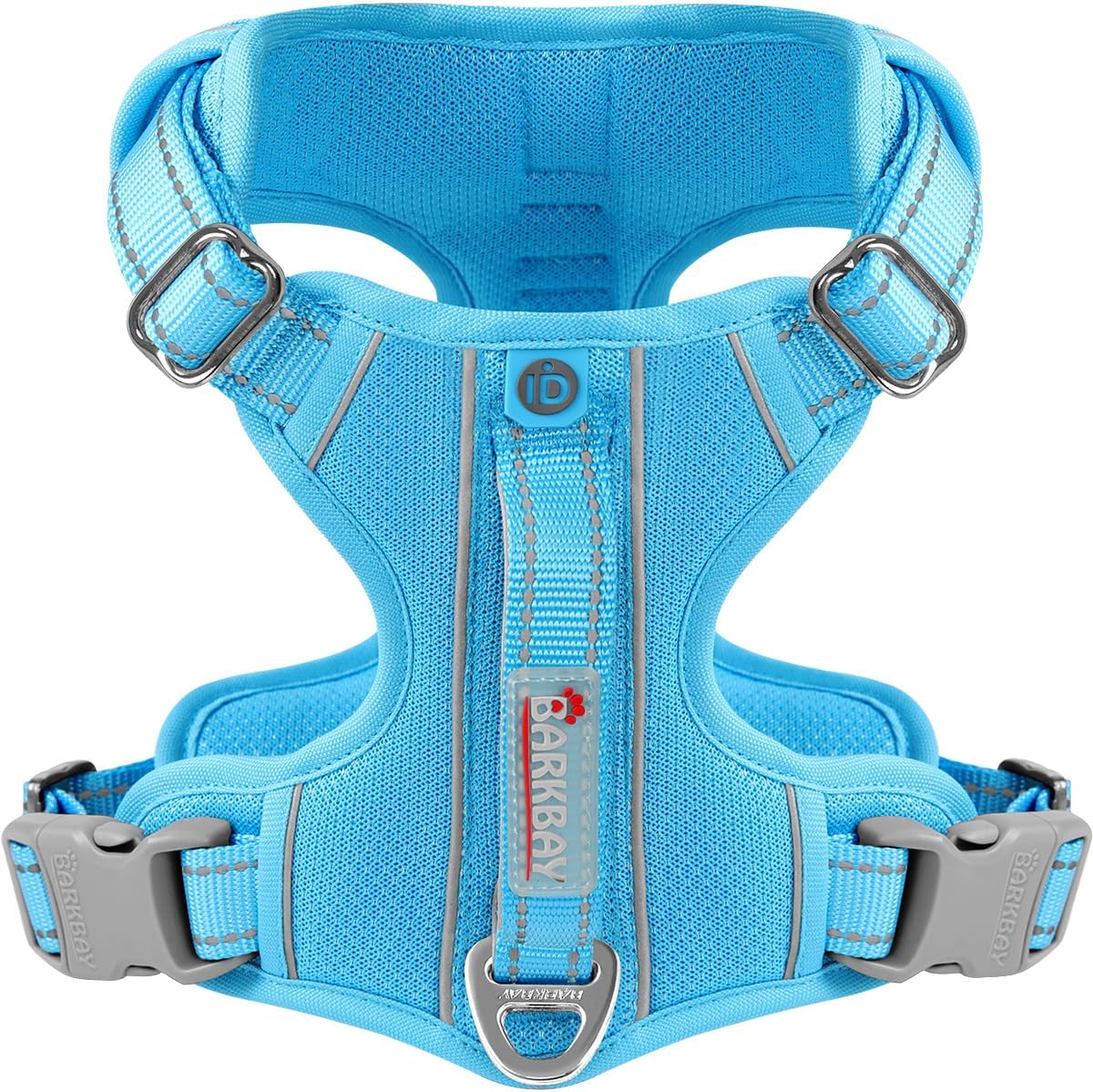 BARKBAY Dog Harness No Pull with ID Tag Pocket - Heavy Duty, Reflective, Easy Control for Large Dogs(Blue,XS)