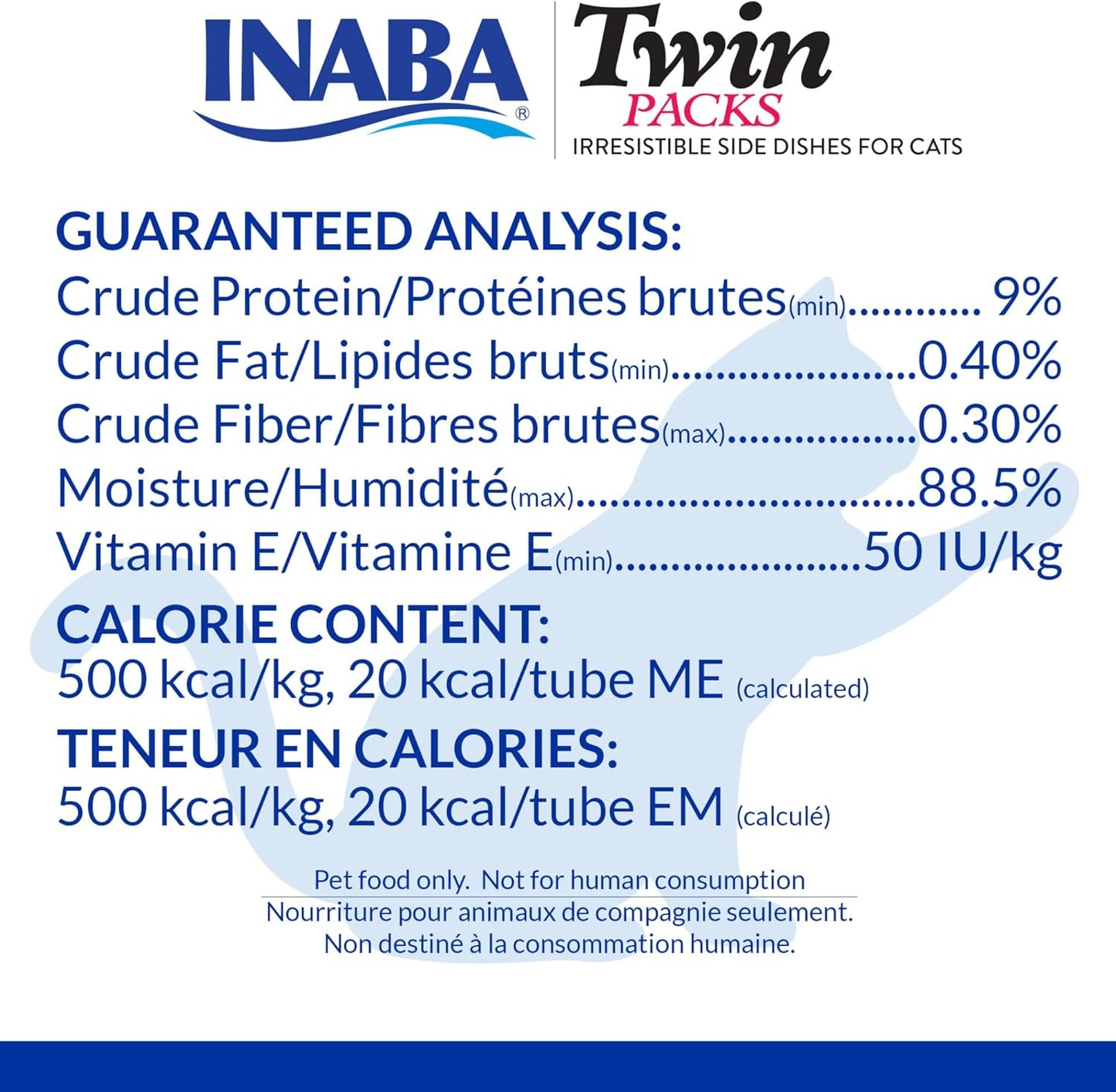 INABA Twin Packs for Cats, Side Dish/Topper Pouch, 1.4 Ounces per Serving, 16 Servings, Tuna & Chicken Recipe in Tuna Broth