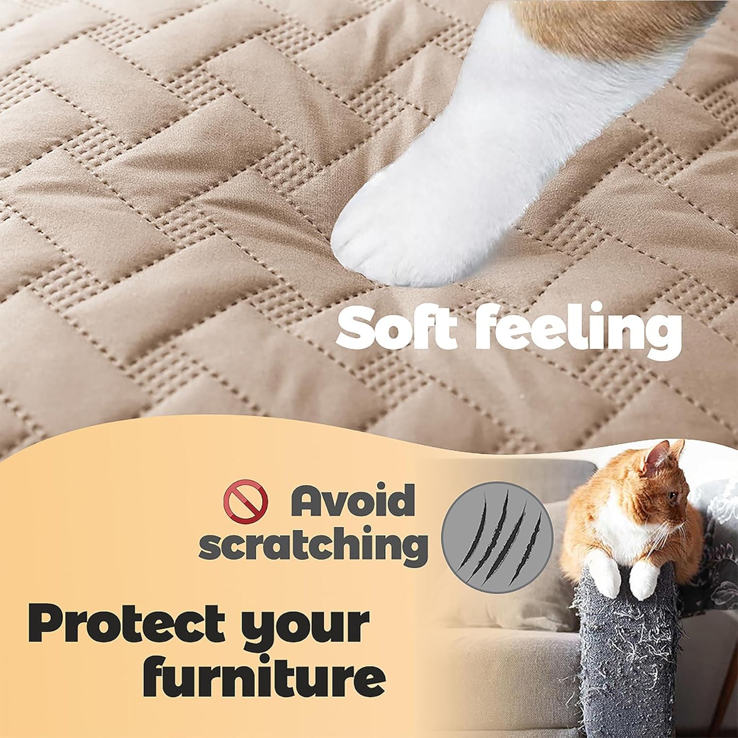 gogobunny 100% Double Sided Waterproof Dog Blanket Soft Pet Bed Cover Reversible Protect Furniture Couch Sofa Car for Puppy Cat Kids (Dark Beige/Light Beige, 82x120 Inch (Pack of 1))