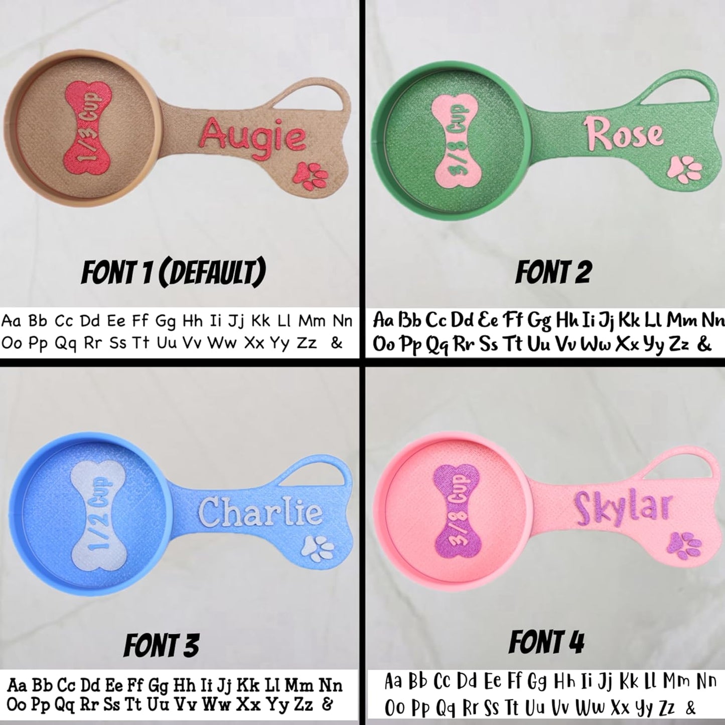 Personalized Dog Food Scoop Custom Scooper Pet Kibble Scoop Food Dispenser Dog Measuring Cup Custom Pet Accessories Gift Idea For Dog Lover (6oz - 3/4cup)