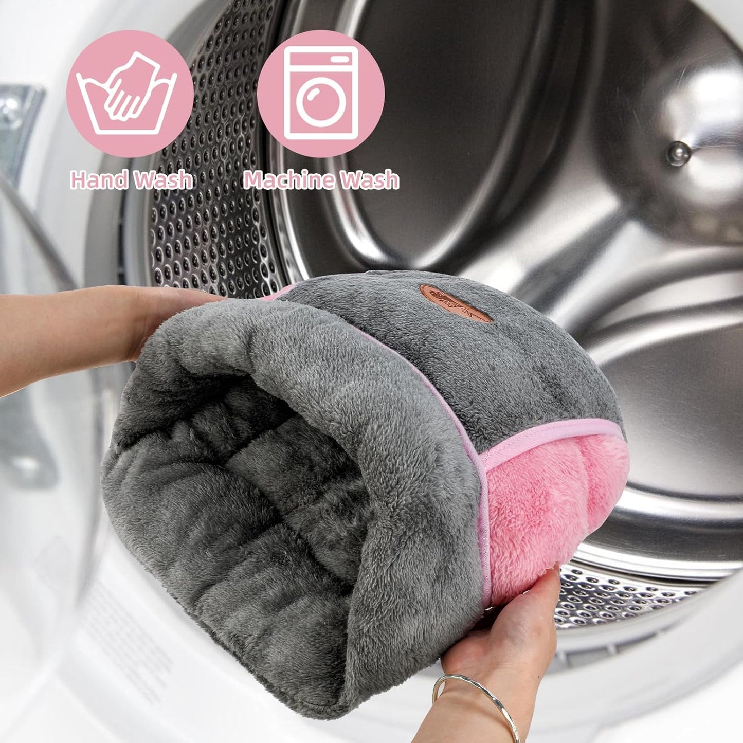 YUEPET 2 Pack Guinea Pig Hideout Portable Guinea Pig Pocket Bedding Cozy Cuddle Sack Snuggle Bag Bunny Bed for Small Animals Hamster Ferret Hedgehog Chinchilla Rabbit Cage Accessories (Grey+Pink)