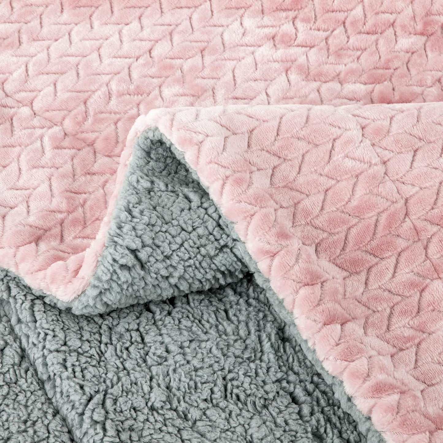 Fuzzy Blanket or Fluffy Blanket for Baby Girl or boy, Soft Warm Cozy Coral Fleece Toddler, Infant or Newborn Receiving Blanket for Crib, Stroller, Travel, Outdoor (40" x 48", MD-Sakura Pink)