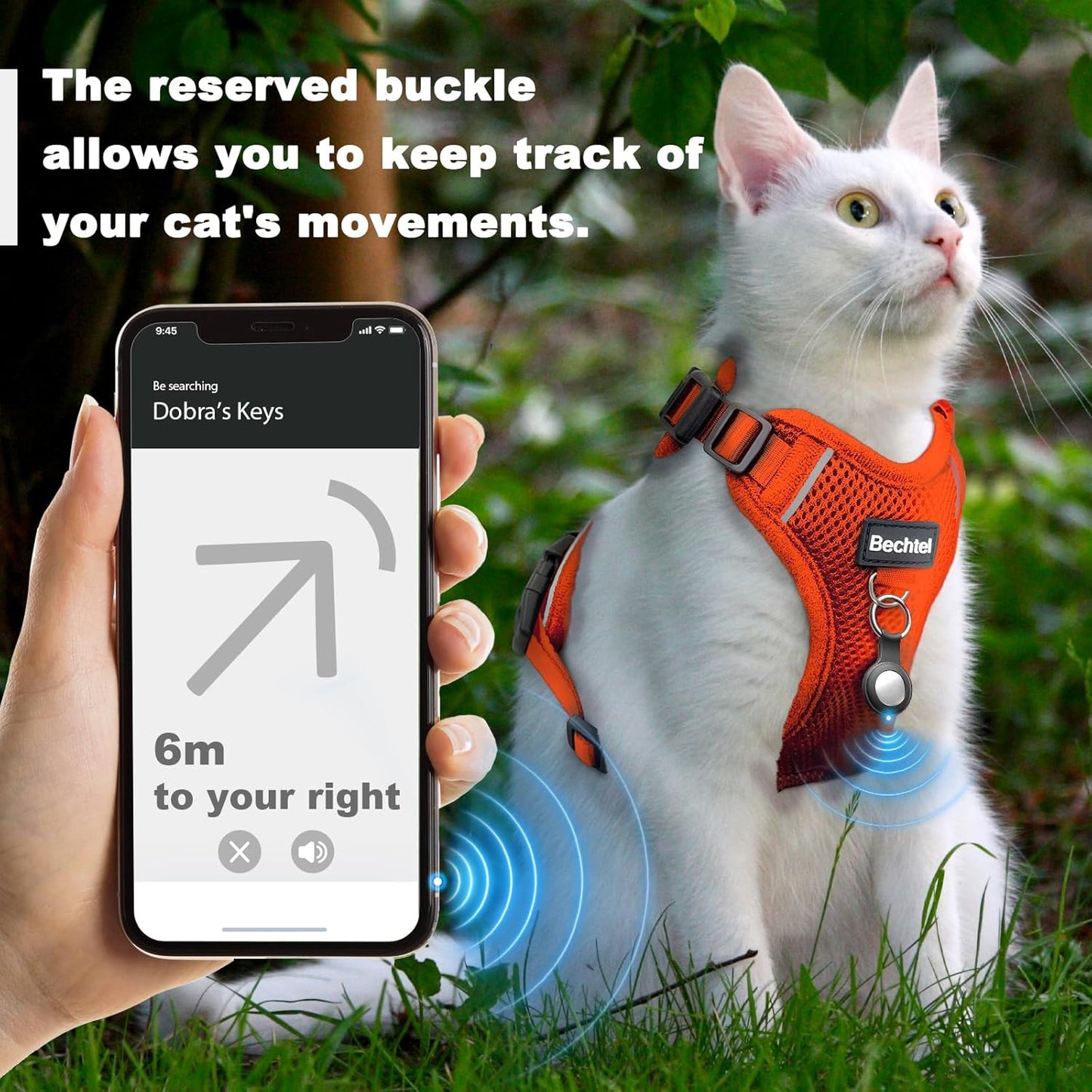 Cat Harness and Leash for Walking, 3 in 1 Adjustable Breathable Soft, Easy to Control Reflective Cat Harness Escape Proof, Cat Products, Orange, S