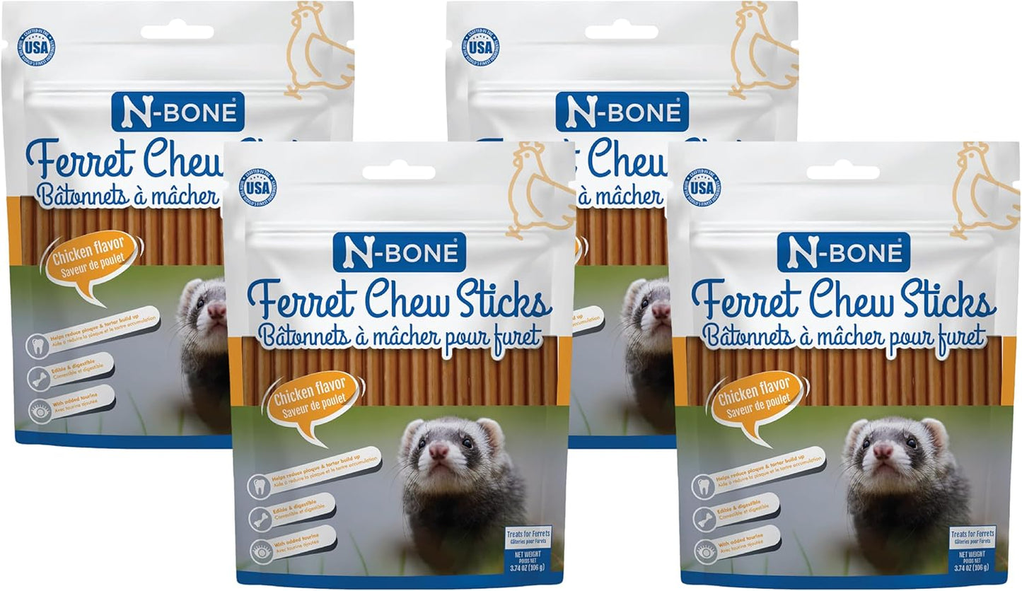 N-Bone Ferret Chew Sticks Chicken Flavor, 3.74-oz Bag (Pack of 4)