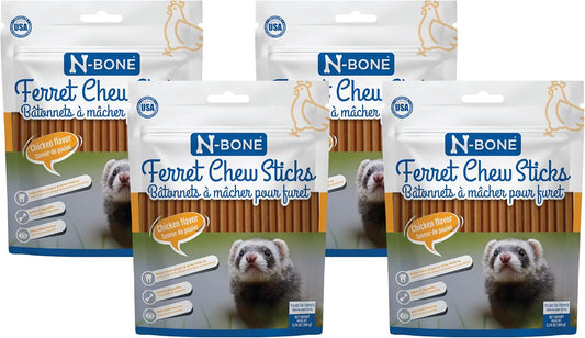 N-Bone Ferret Chew Sticks Chicken Flavor, 3.74-oz Bag (Pack of 4)