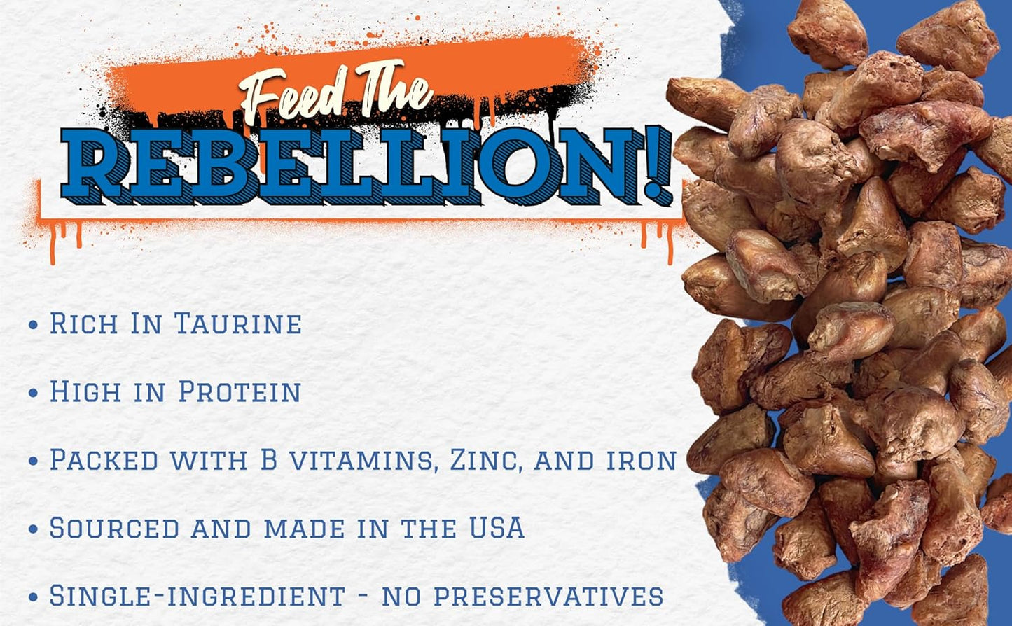 Freeze Dried Chicken Hearts for Dogs & Cats – Single Ingredient Dog Treats – USA Sourced & Made – High Protein, All Natural, Grain Free – Raw Freeze-Dried Training Treats (16oz)