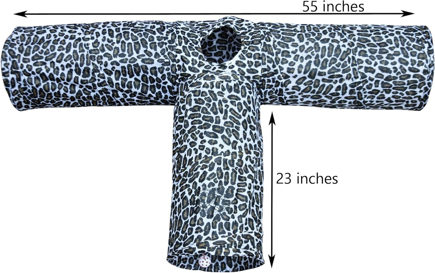 Feline Ruff 3 Way Cat Tunnel. Extra Large 12 Inch Diameter and Extra Long. A Big Collapsible Play Toy. Wide Pet Tunnel Tube for Rabbits, Kittens, Large Cats, and Dogs (Animal Print)