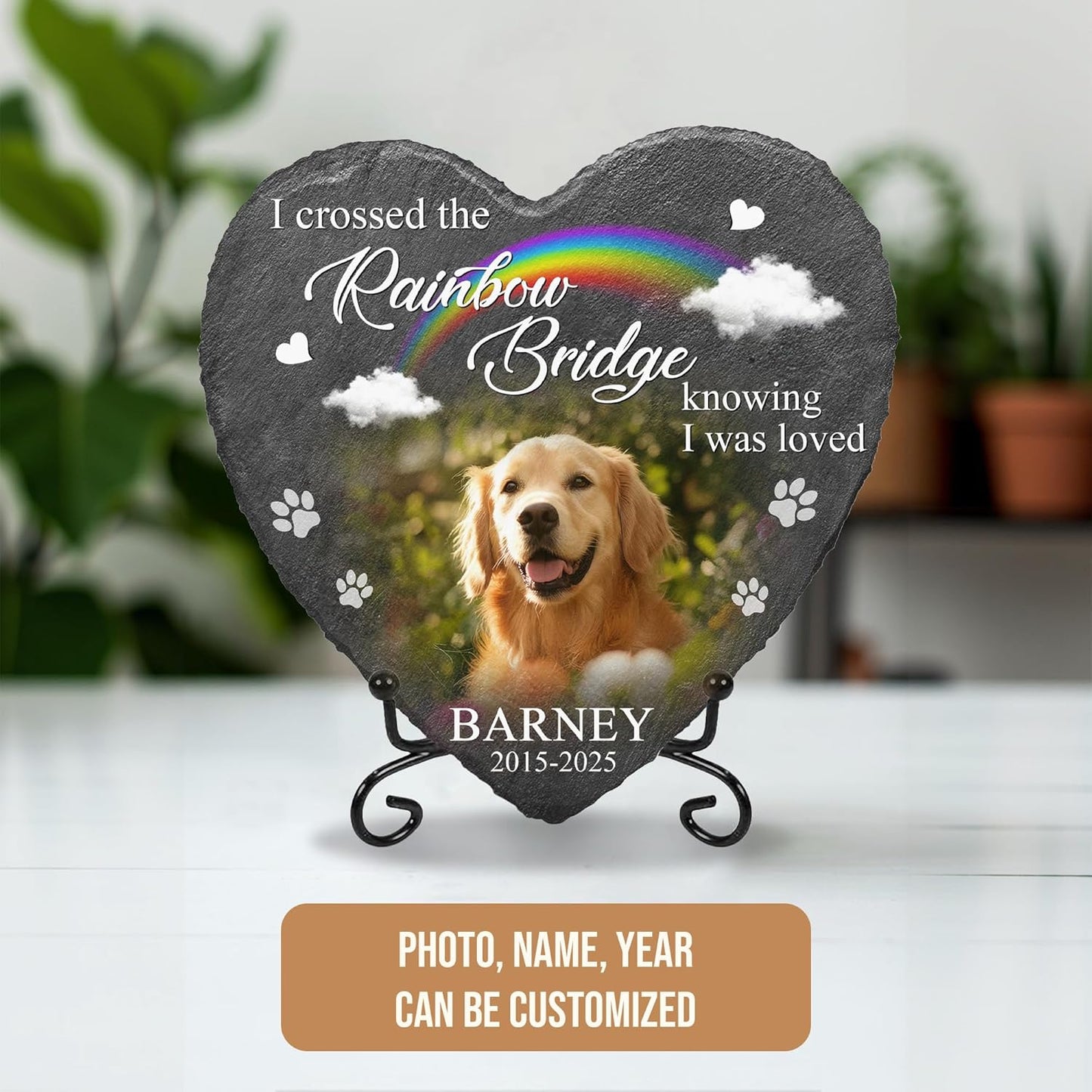 Custom Dog Memorial Stones Personalized Dog Gifts | Pet Memory Thoughtful Gifts for 4-Legged Companion Passed Away | Pet Stones Memorial Dogs with Photo | Best Remembrance Gift for Pets Loss