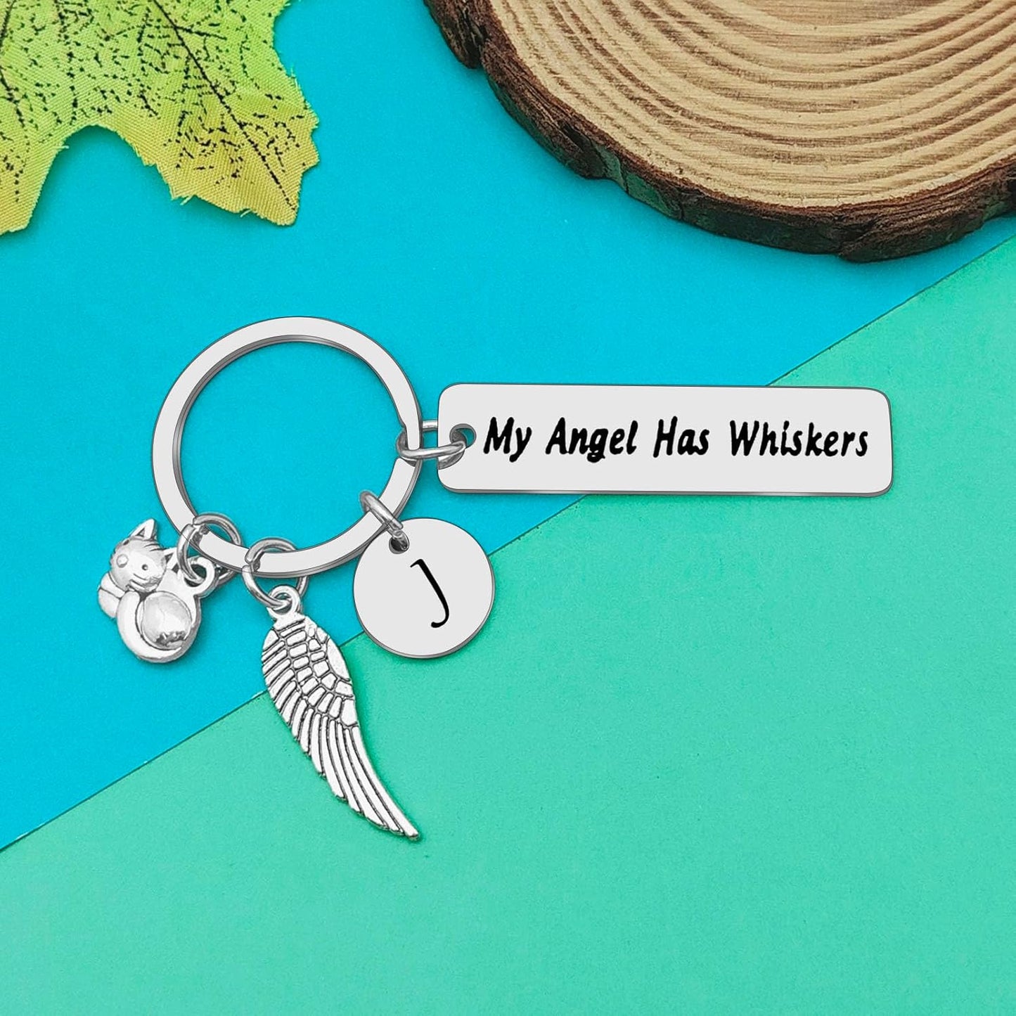 Dabihu Loss of Cat Memorial Keychain Initial Charm Jewelry Sympathy Gifts for Pet Loss in Memory of Cat Gifts for Cat Lovers