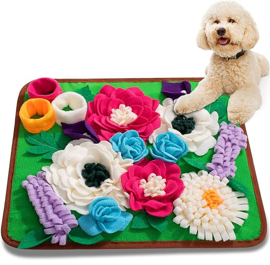 Snuffle Mat for Dogs Pet Treats Feeding Mat for Small/Medium Breed Dogs Non-Slip/Portable/Durable Interactive Dog Puzzle Toys Encourages Natural Foraging Skills (Green)
