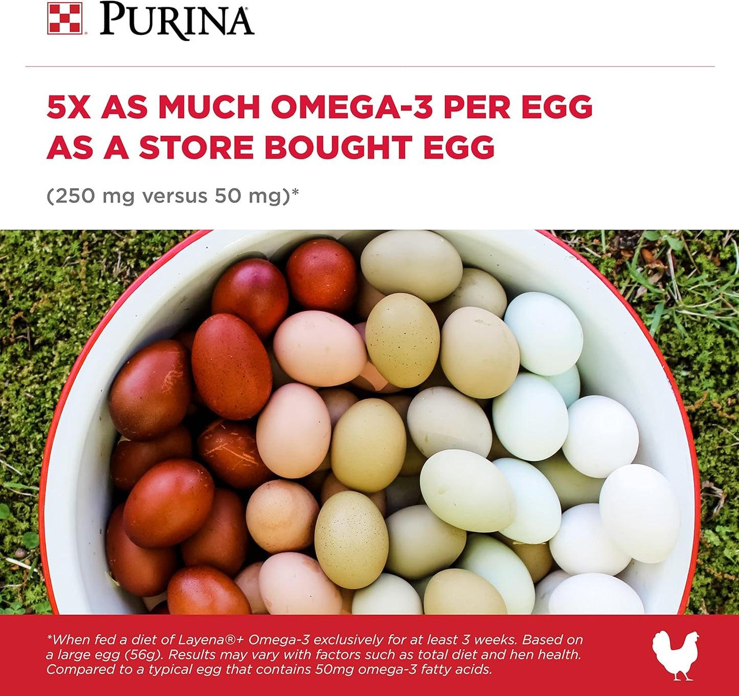 Purina Layena+ | Nutritionally Complete Layer Hen Feed | Omega 3 Formula - 40 Pound (40 lb) Bag
