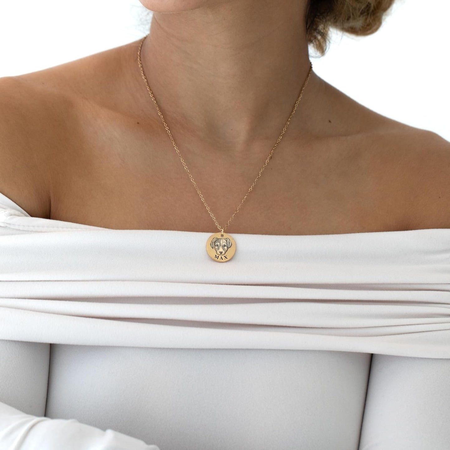 MignonandMignon Personalized Pet Portrait Necklace – Custom Jewelry Gift for Dog or Cat Lovers Unique Holiday Gifts for Her -LCN-AP