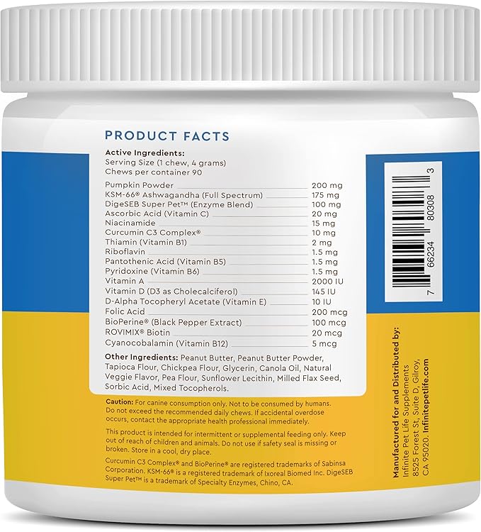 Super Multi-Vitamin Chew with Ashwagandha. Multivitamin for Joint, Skin, Gut, Brain, Bone, Heart & Immune Health - All Natural Ashwagandha, Curcumin, Pumpkin Powder & Vitamin C (90 Chews).