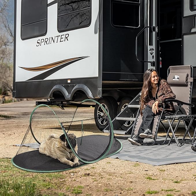 Outdoor Cat Enclosures, Portable Cat Tent for Bearded Dragon, Dogs and Small Animals, Cat Outdoor Tent with Foldable Bag(Dark Green)