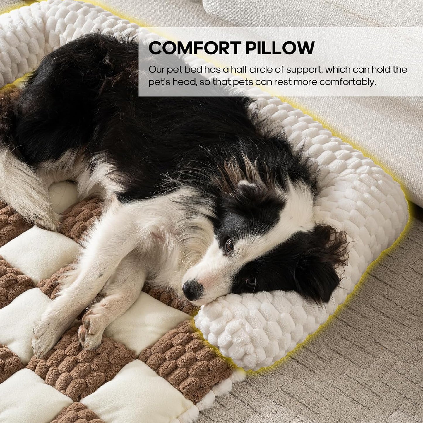 Dog Couch Bed, Thick Flannel Dog Couch Cover Protector, Washable Pet Couch Covers for Sofa, Non-Slip Couch Covers for Dogs, Pet Bed Mat for Couch (Brown, M-33.45 x 30.71 inch)