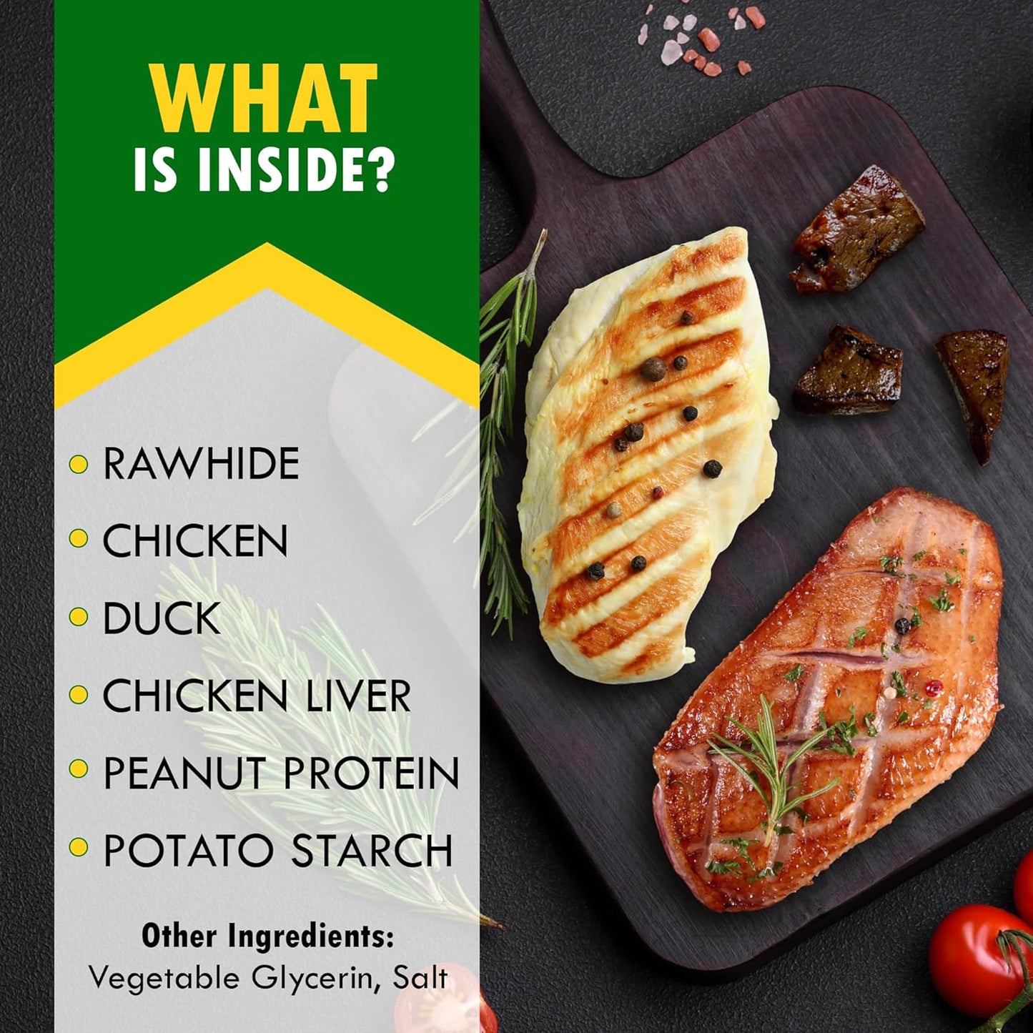 Dog Treats Rawhide Kabobs with Duck & Chicken Human Grade Meat 11 Oz - All Natural & Dried Snacks - Grain Free Long Lasting Chews for Large & Small Dogs - Best Sticks for Training (Pack of 2)