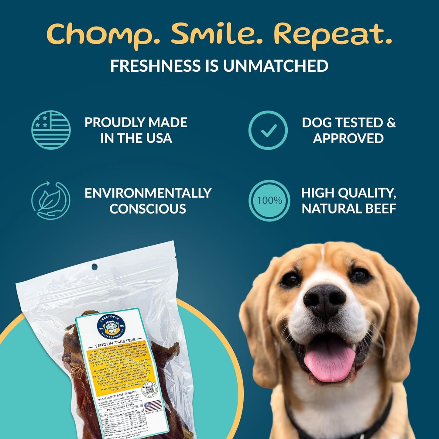 Mixed Beef Tendon Twisters Dog Treats, 16 Oz Bag - All-Natural, Sustainable, Healthy, High Protein, Hand-Trimmed, Slow-Roasted, Made in The USA, Nutritious, No Additives, No Fillers