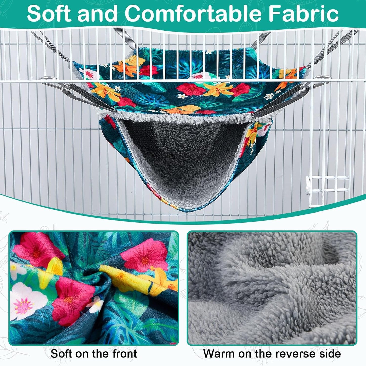 Bienbee 2 Pcs Ferret Rat Hammock Set for Cage Washable Guinea Pig Hideout Bed Soft Small Animal Hammock Tunnel Toys Ferret Cage Accessories for Hedgehog Sugar Glider Squirrel Hamster