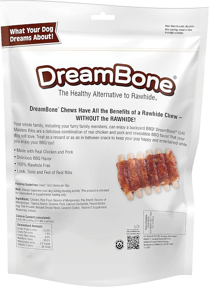 DreamBone Rawhide-Free Grill Masters, Treat Your Dog to a Chew Made with Real Meat and Vegetables