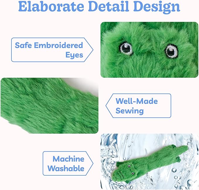 SHARLOVY Dog Squeaky Toys No Stuffing 2 Pack, Plush Crinkle Dog Toys for Large Breed, Durable Doggie Chew Cute Animals Puppy Toy for Teething