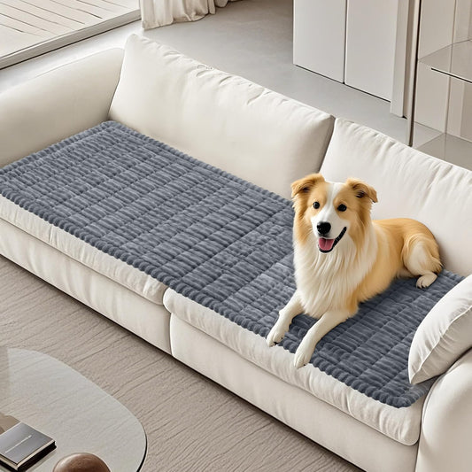 Dog Couch Cover Protector, Non-Slip Couch Covers for Dogs, Durable Pet Couch Covers for Sofa, Fuzzy Dog Blanket for Couch Bed Furniture Sofa, Washable & Pet Friendly