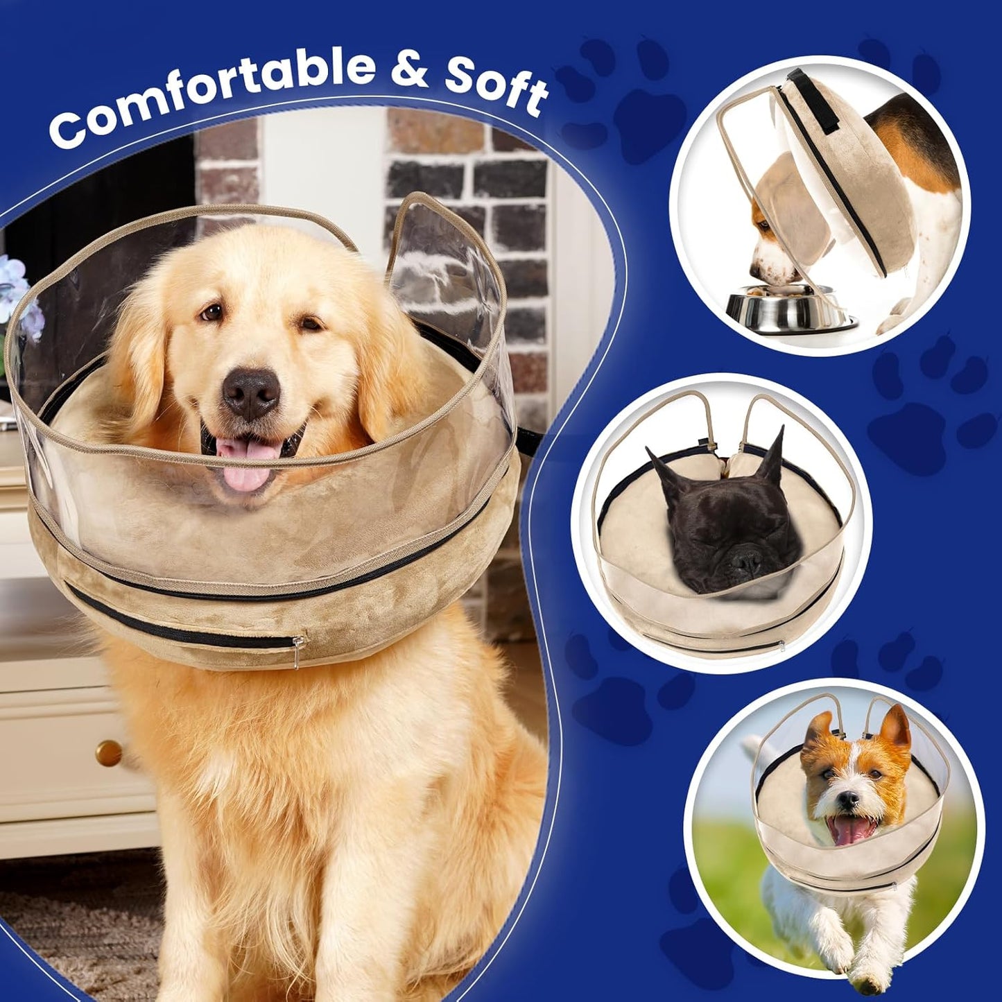 BARKLESS Dog Cone, Inflatable Dog Cone After Surgery for Small Medium Breeds, Soft Surgery Collar with Enhanced Anti-Licking Guard Shield for Pets, Patented Protective Donut Collar