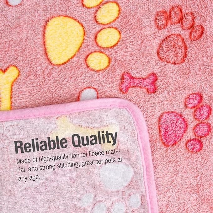 Pet Soft 1 Pack 3 Pet Blankets for Dogs - Fluffy Cats Dogs Blanket for Small Medium & Large Dog, Cute Print Pet Throw Puppy Blankets Fleece (Bones, 3XL)