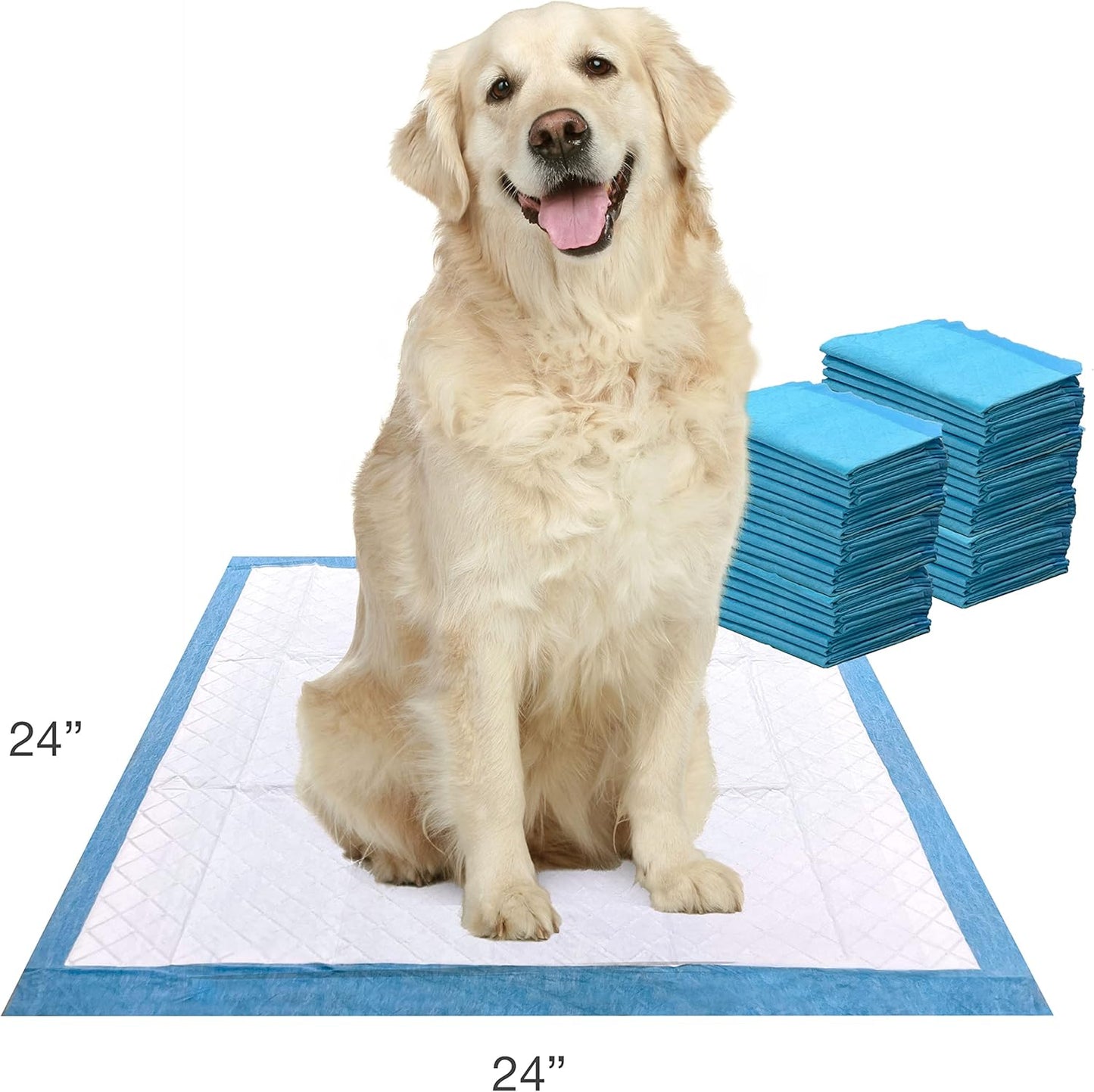 Four Paws Wee-Wee Super Absorbent Unscented Pee Pads for Dogs & Puppies with Insta-Rise Border, Leak-Proof Dog Housebreaking Potty Training Floor Protection, 24" x 24", 40 Count