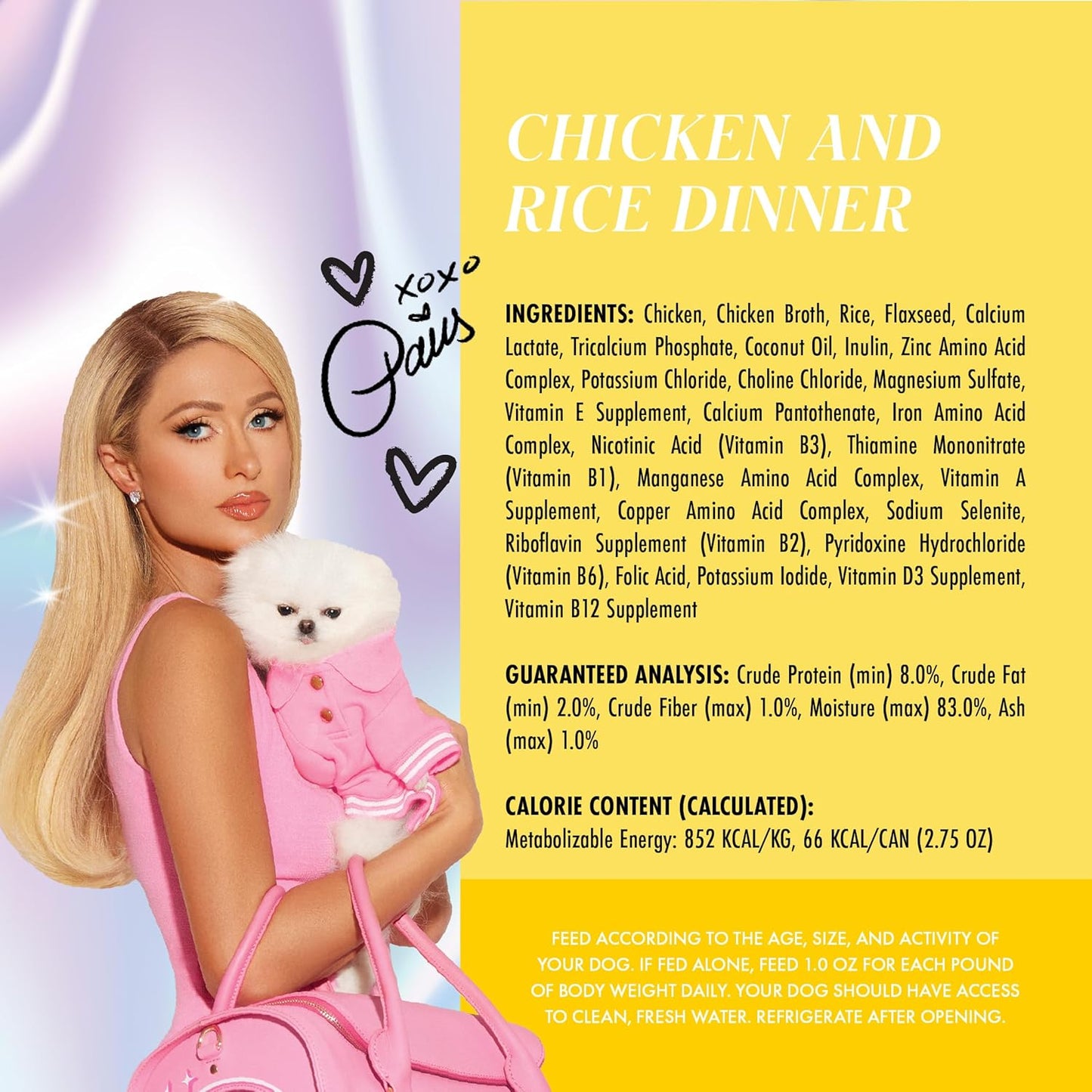 Weruva Paris Hilton Pamper Like Paris Natural Wet Dog Food, Chicken and Rice, 2.75oz Cup (Pack of 10)