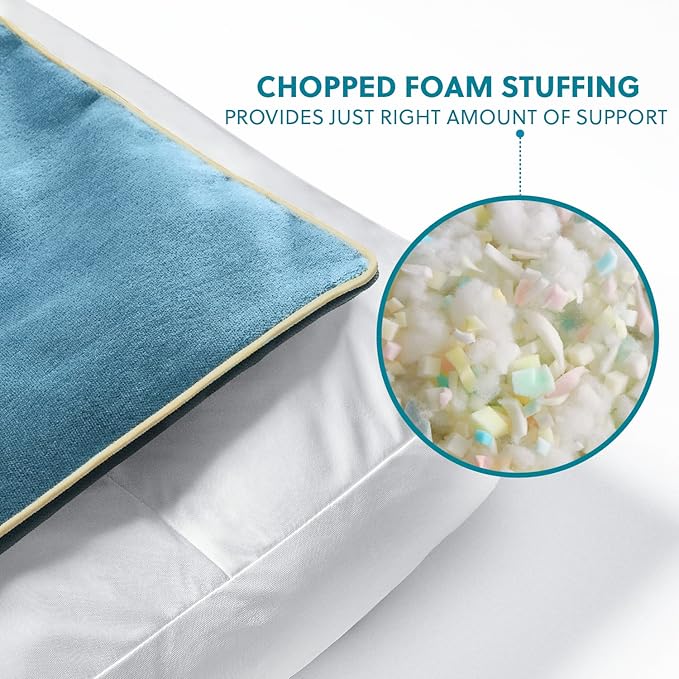 Bedsure Washable Dog Beds Large Sized Dog - 3 Inch Thicken Up to 80lbs Pet Mat Pillows with Removable Washable Cover, Blue