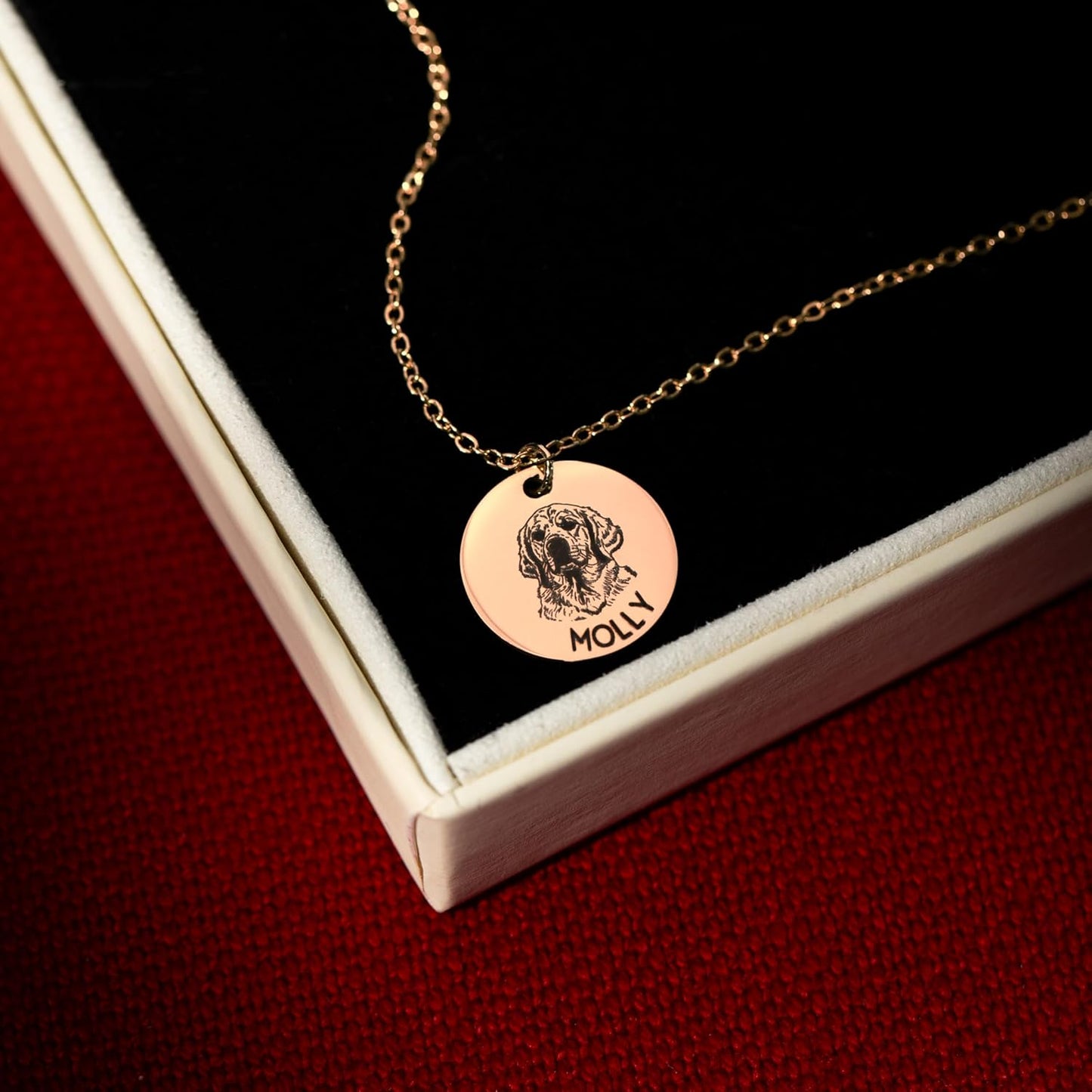 MignonandMignon Personalized Pet Portrait Necklace – Custom Jewelry Gift for Dog or Cat Lovers Unique Holiday Gifts for Her -LCN-AP