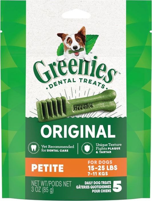 Greenies Original Petite Dental Dog Treats, 3 oz. Pack (5 Treats)