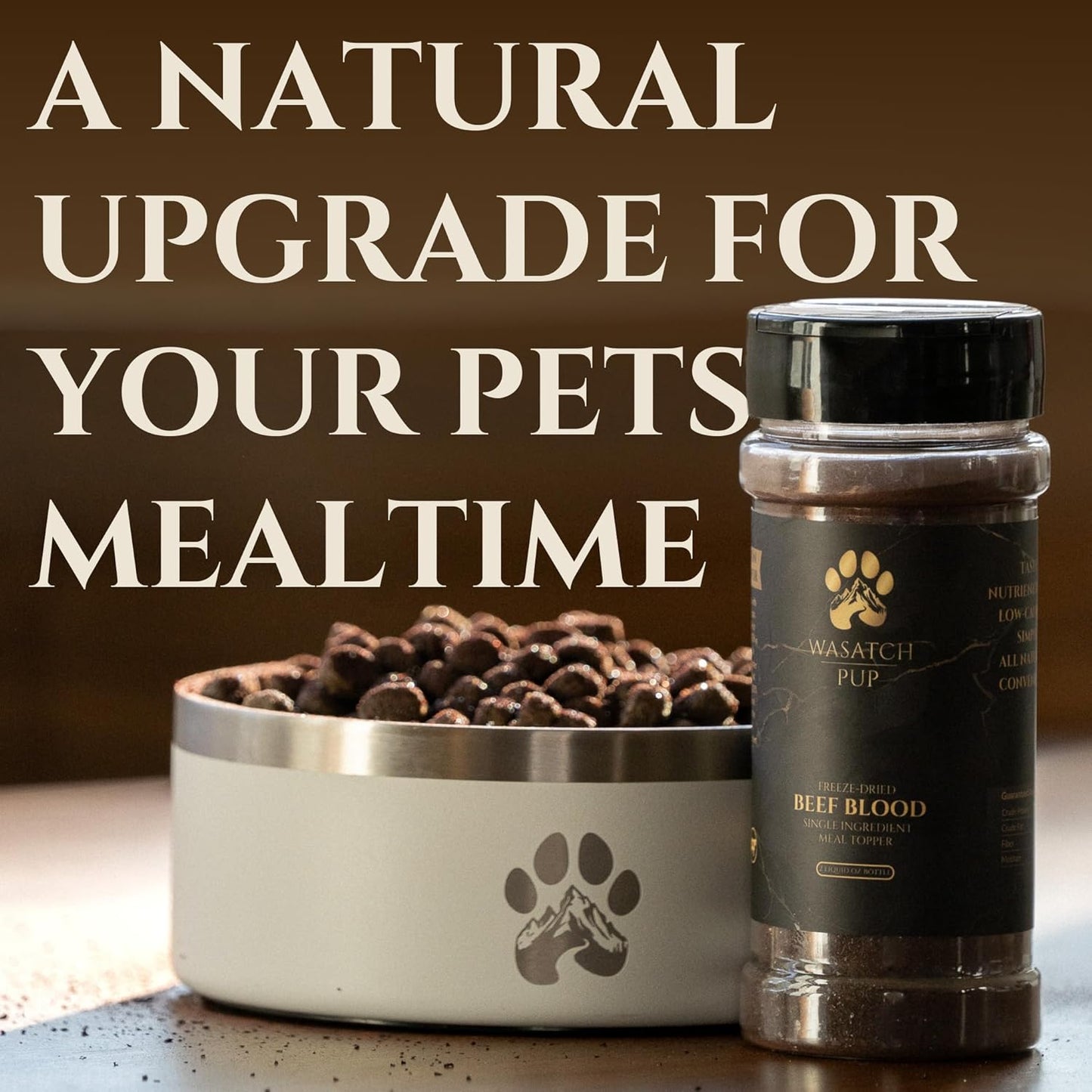 Beef Blood Dog Food Toppers for Picky Eaters | 100% Real Beef Flavor Meal Toppers for Dogs and Cats | USDA Approved Freeze-Dried Powder Pet Meal Booster | Made in The USA - 3.05 Oz