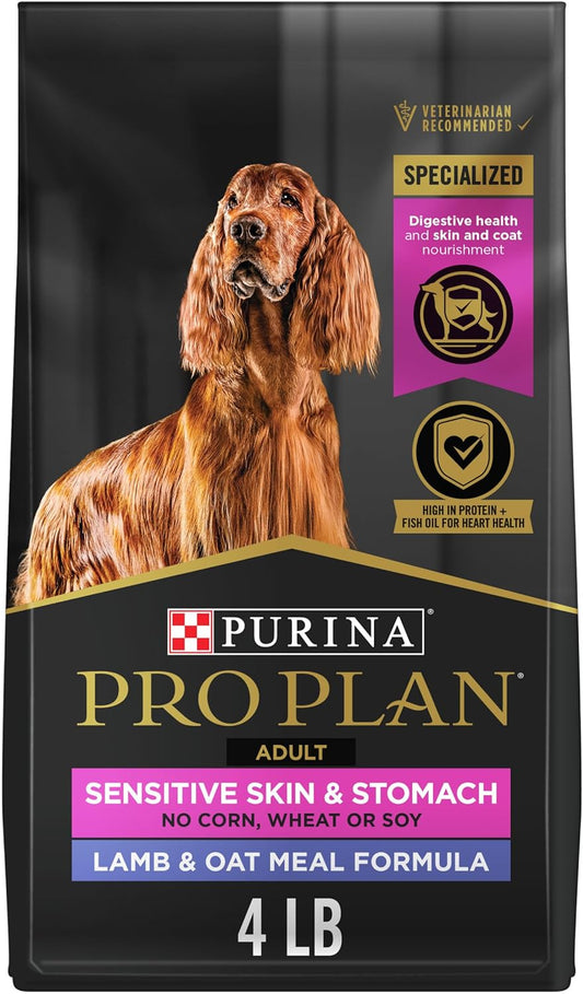Purina Pro Plan Sensitive Skin and Sensitive Stomach Dog Food Lamb and Oat Meal Formula - 4 lb. Bag