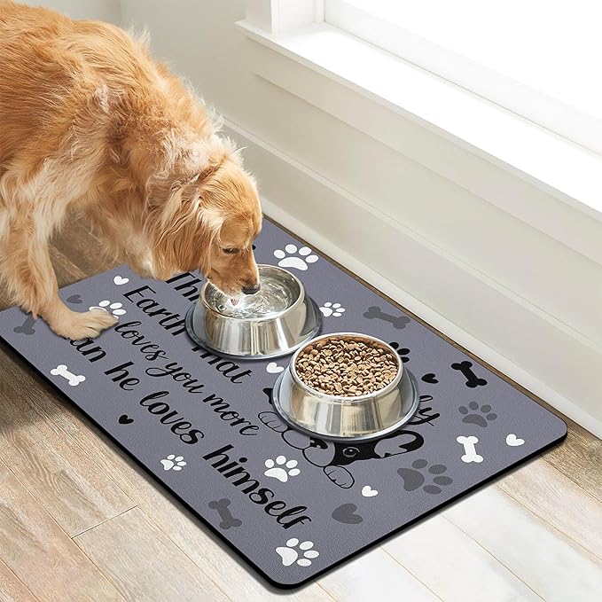 Pet Feeding Mat for Floors Waterproof Dog Mat for Food and Water Absorbent Quick Dry Non Slip mat for Cat Bowls
