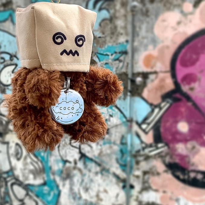 Name Pattern Art Design - Dog Tags Personalized for Pets - Custom Cats Dogs ID Tag - Stainless Steel Deep Engraving (Round)