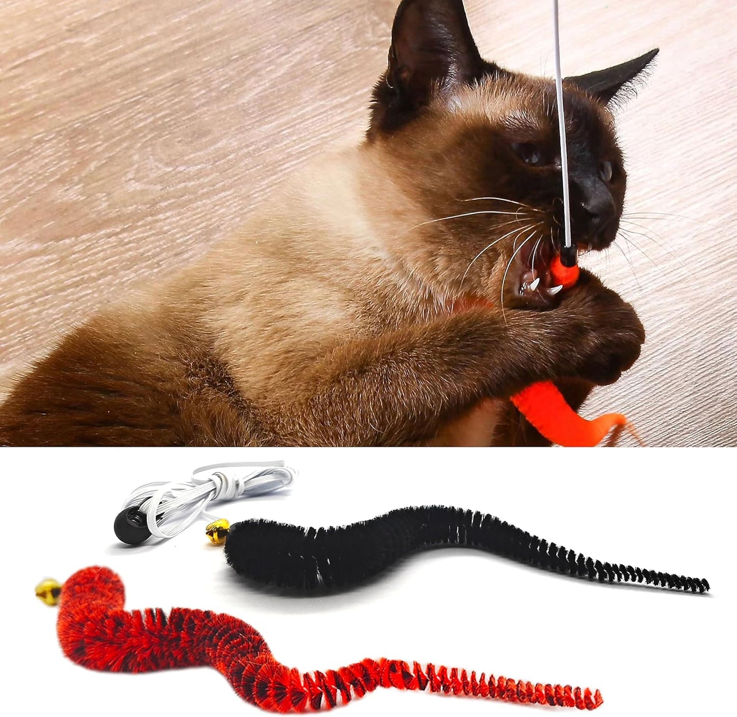 Cat Toys for Indoor Cats,Interactive Door Hanging Cat Toys Attached with Catnip/Feathers/Birds/Worm Toys for Cats/Kitten Toys(3 Pack)