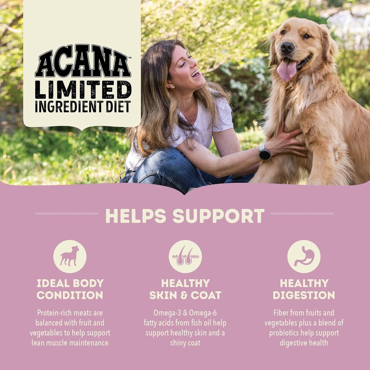 ACANA Singles Limited Ingredient Grain Free High Protein Dry Dog Food Lamb & Apple Recipe 4.5lb Bag
