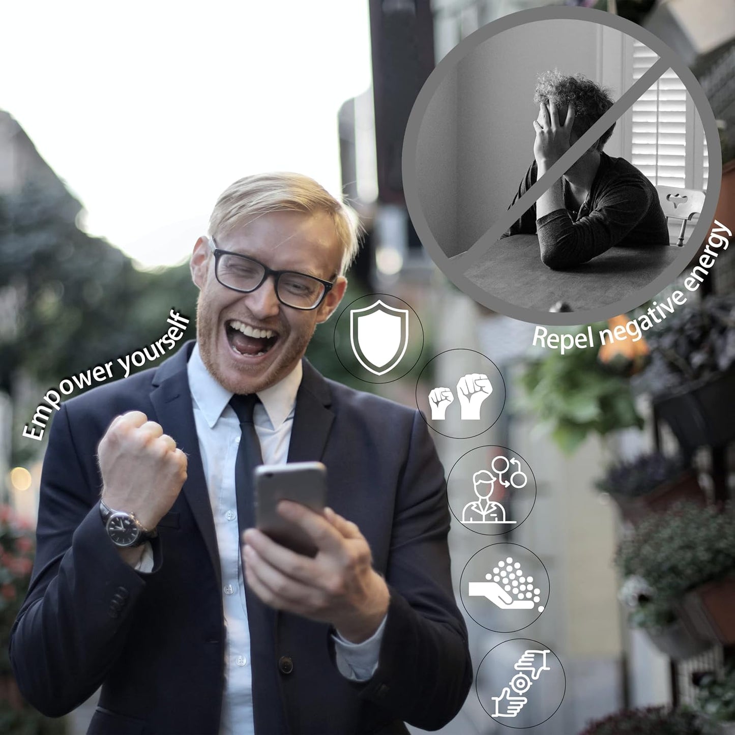 EMIRISTIC Custom Photo Bracelet - Personalized Picture Natural Stone Cuban Chain Bracelet - Any Special Day Gifts