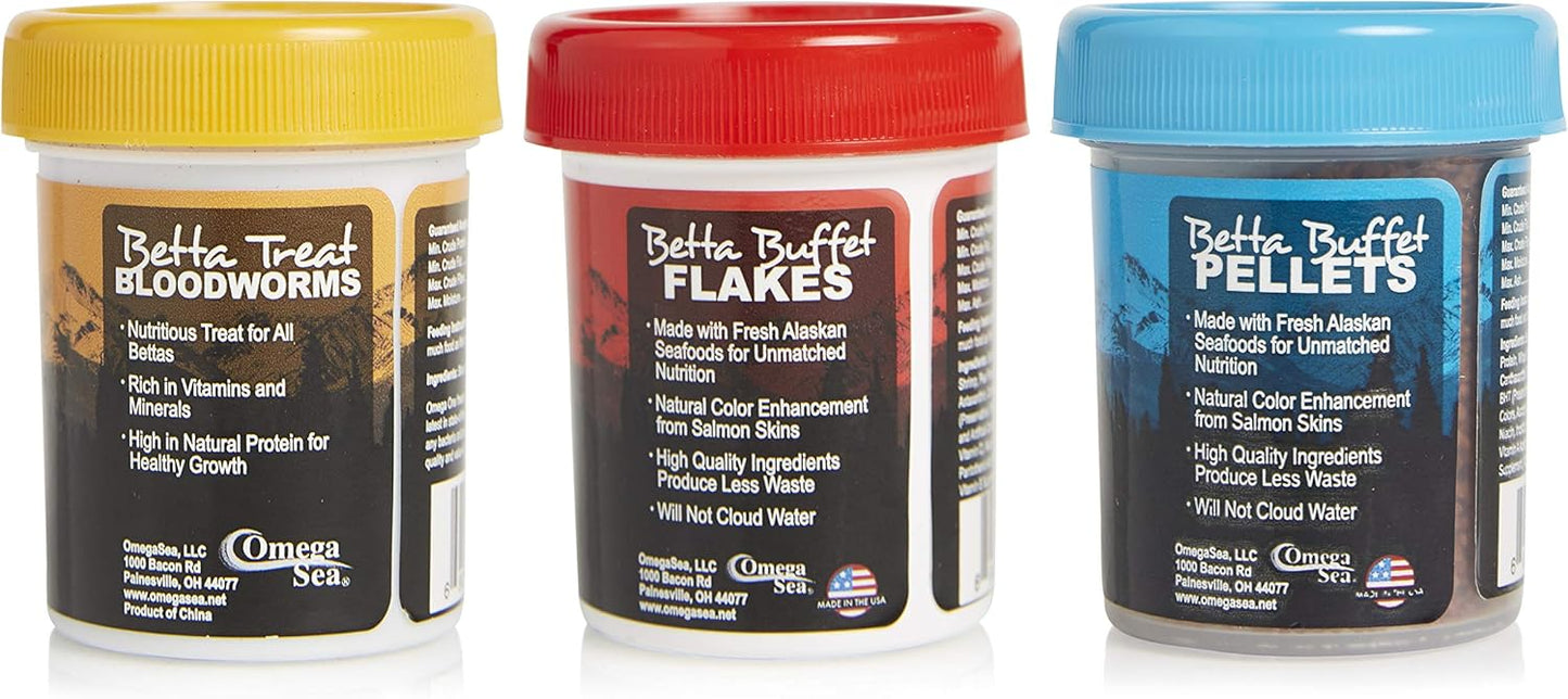 Omega One Betta Combo, Variety Pack of 3