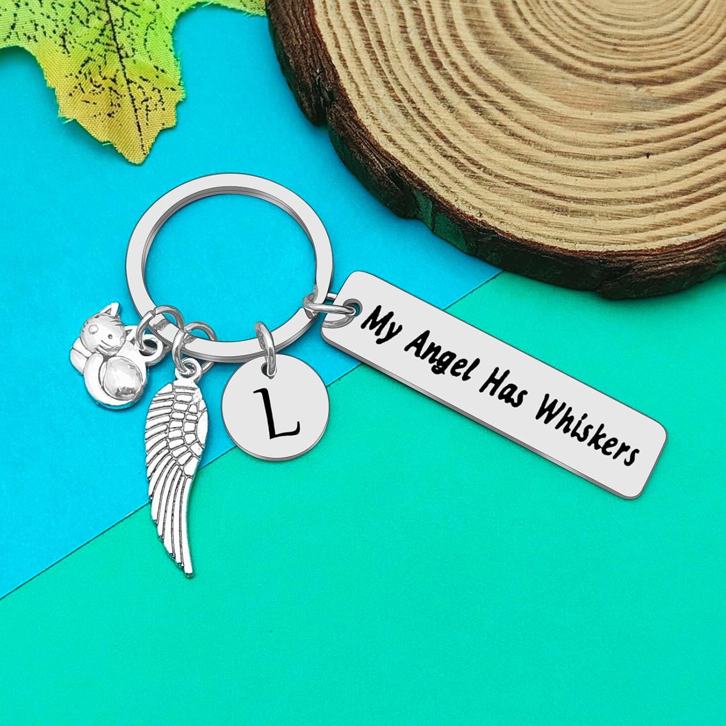 Dabihu Loss of Cat Memorial Keychain Initial Charm Jewelry Sympathy Gifts for Pet Loss in Memory of Cat Gifts for Cat Lovers