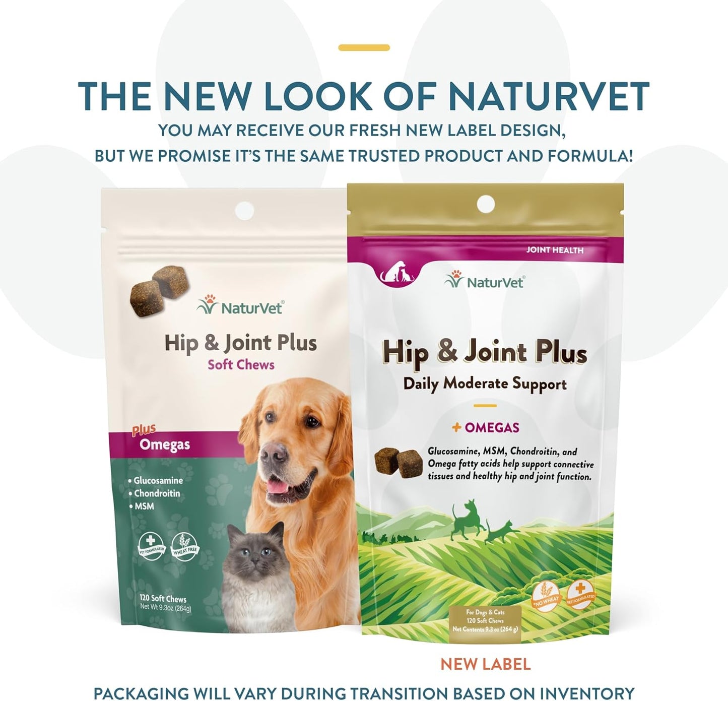 NaturVet Hip & Joint Plus Soft Chew (Bag) 120 ct
