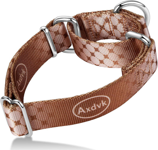 Martingale Dog Collar Colorful Gradient Fashionable - Anti-Escape Soft Durable Pets Collar for Walking Training Outdoor Daily Use -Large, Cowboy Brown