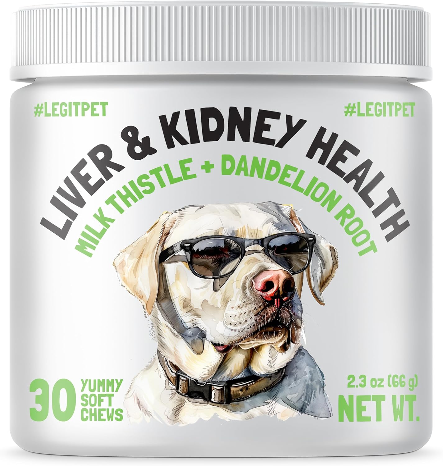 Liver & Kidney Support for Dogs Detox Natural Supplement with Milk Thistle Dandelion Root Turmeric Curcumin Hepatic Support Treats for Canine Liver Function (30 Chews (Pack of 1))