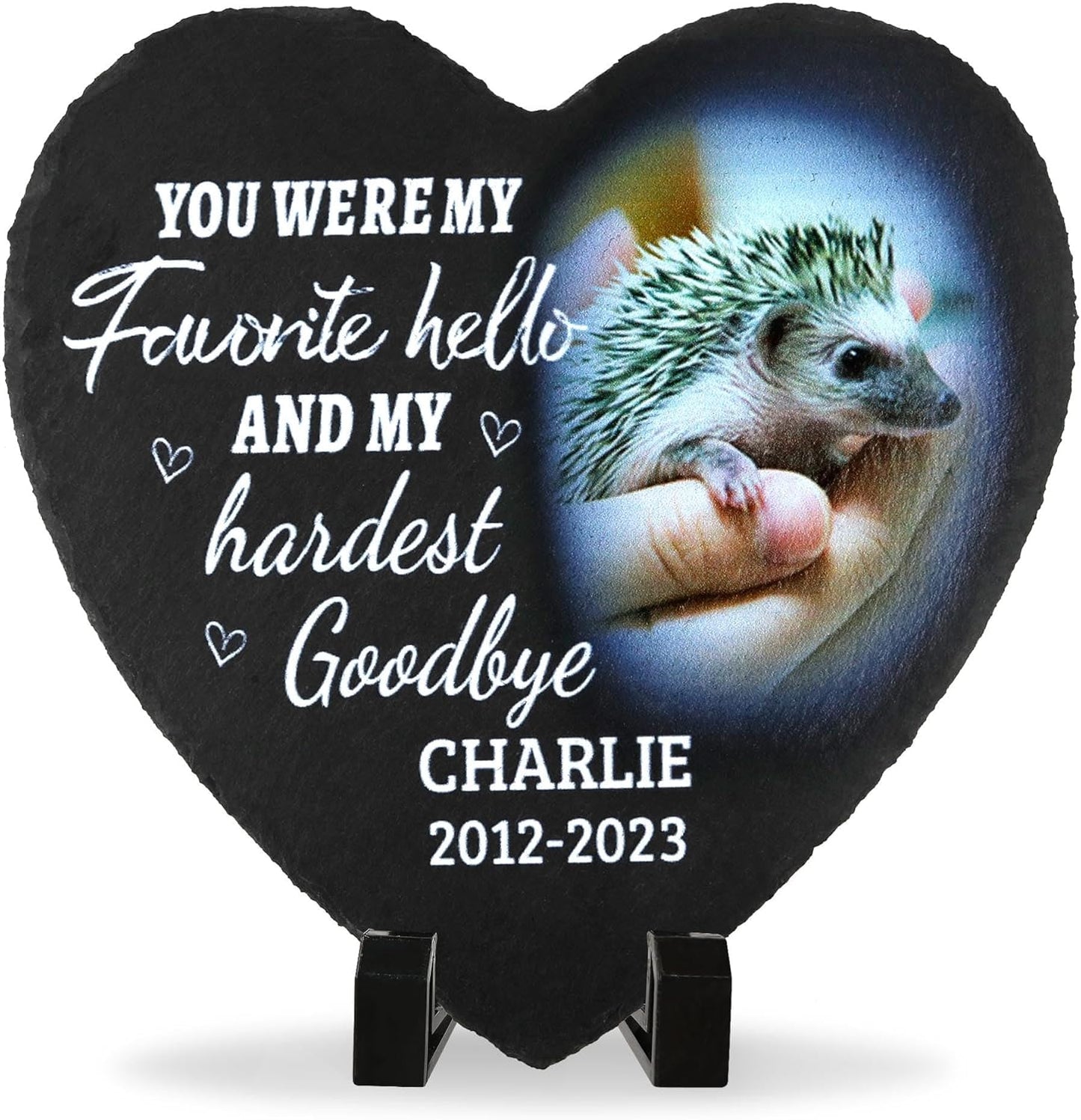 ODB Gifts for Loss of Hedgehog, Hedgehog Memorial Stone, Hedgehog Memorial Gifts, Hedgehog Loss Gifts, Hedgehog Head Stones, Hedgehog Grave Marker, Gifts for Hedgehog Lovers (Hedgehog)