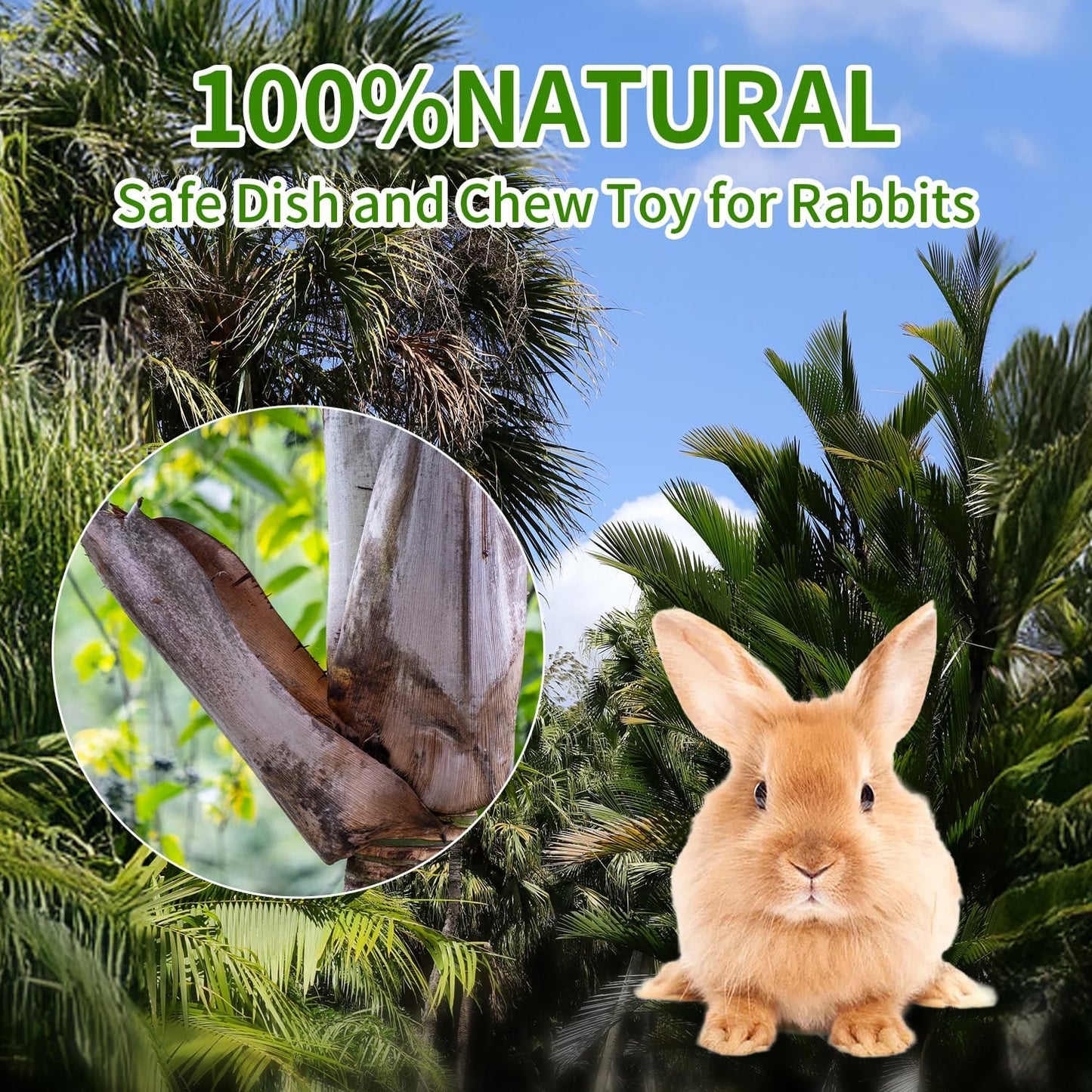 30 Pcs Disposable Palm Leaf Bowls 4 inch Bowl for Rabbits, Compostable Like Bamboo Bowls Disposable Bowl Bunny Chew Toys Chewable Dish for Rabbits & Bunnies,Small Pets