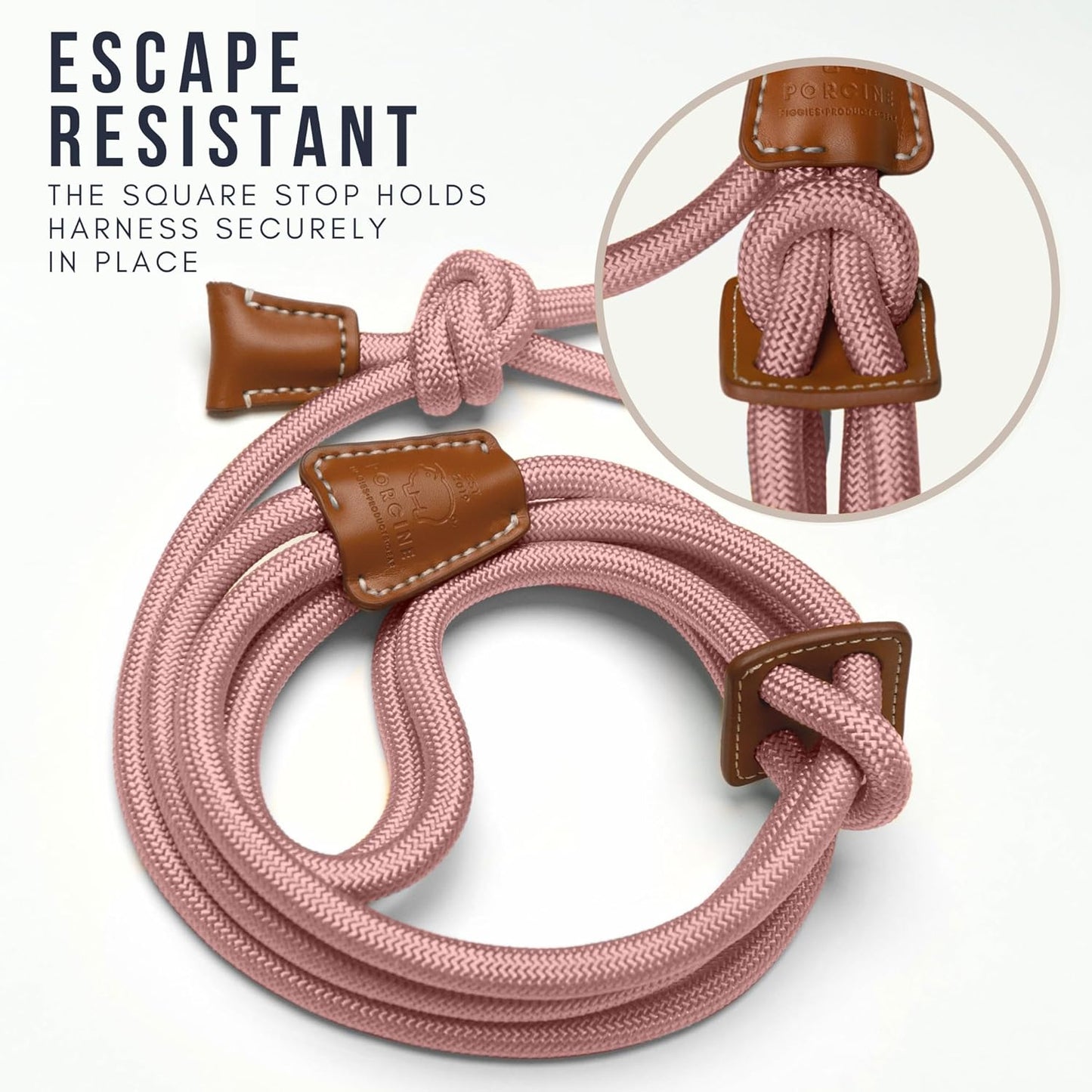 Mini Pig Harness & Leash - Fully Adjustable, Infinity Style Lead, Step-in Harness, Potbelly Supplies, All-in-One - Ideal for Small & Large Pet Pigs (Mauve Pink, Large)