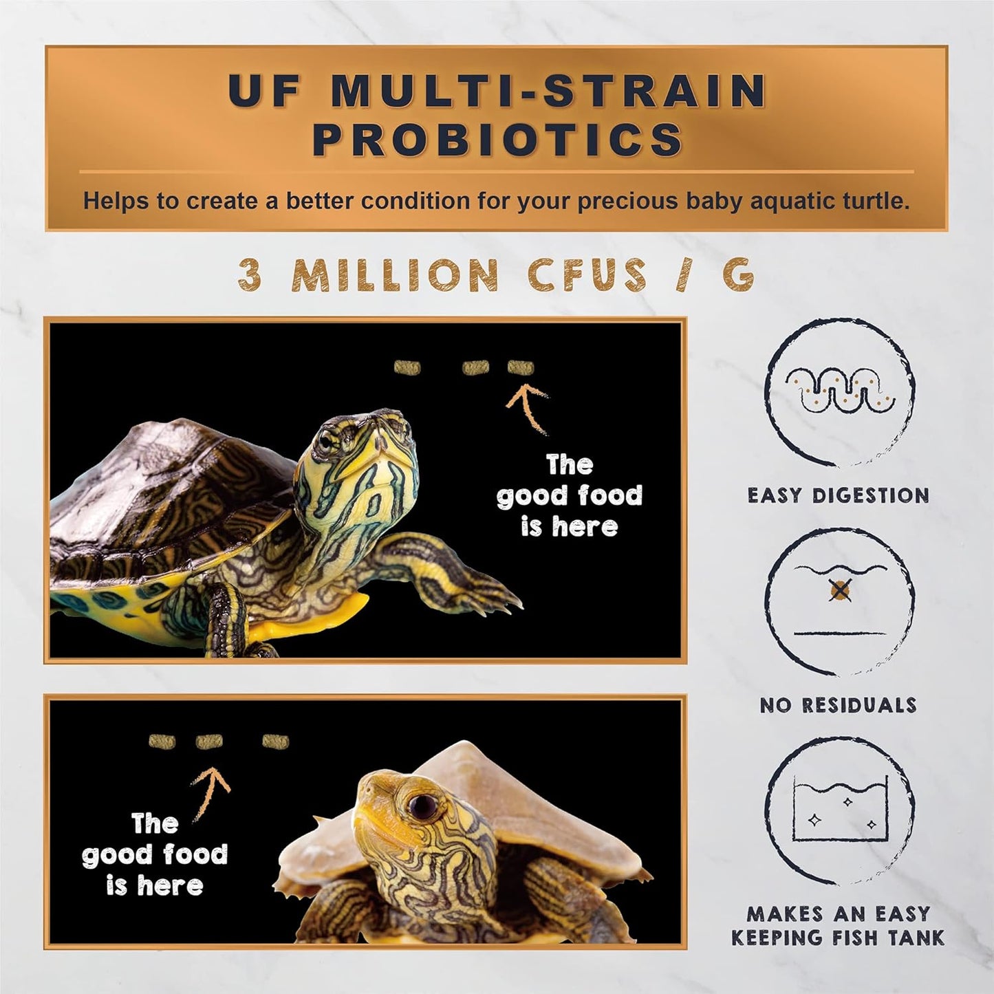 Ultra Fresh Floating Baby Turtle Food, All Natural Ingredients, Wild Sword Prawn, Calcium Vitamin D Enriched for Picky Aquatic Turtles, Baby Turtle Nutri Stick 1.6 oz